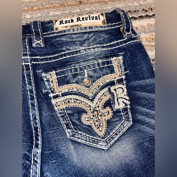 Rock Revival Karah Easy Skinny Jeans size 28 x 32 Bling Distressed - Picture 12 of 16
